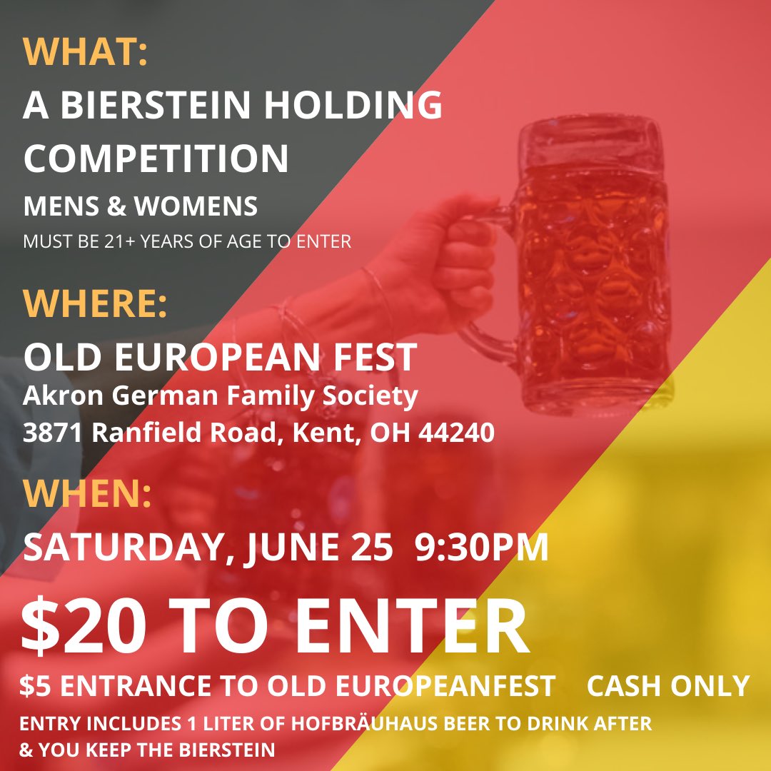 DO YOU HAVE WHAT IT TAKES?? 
🍺🍺🍺🍺🍺🍺🍺🍺🍺🍺🍺

#akrongfs #hofbräu #ussteinholdingassociation #masskrugstemmen #donauschwaben #oldeuropeandays #oldeuropeanfest