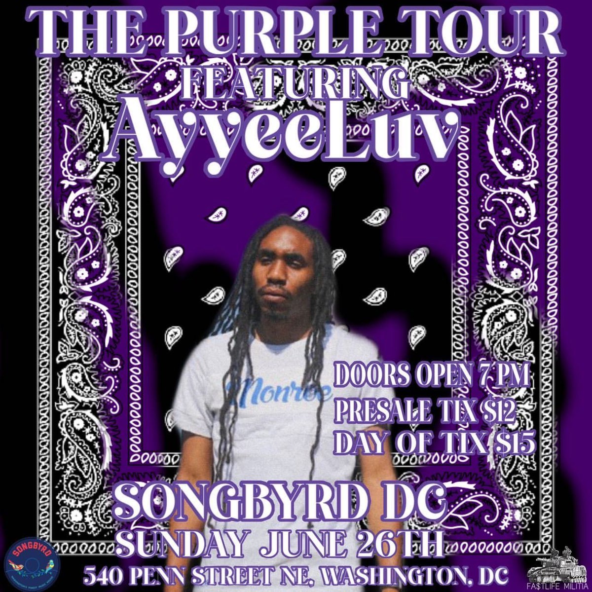 AyyeeLuv's tweet image. Upcoming show schedule 

6/25 green valley day community day 
FREE EVENT ! 

6/26 Songbyrd with Bucky Malone 
songbyrddc.com/event/bucky-ma…

7/1 Pie shop Slashfest 
etix.com/ticket/p/83995…

8/19 Howard theatre with Curren$y 
ticketweb.com/event/curreny-…