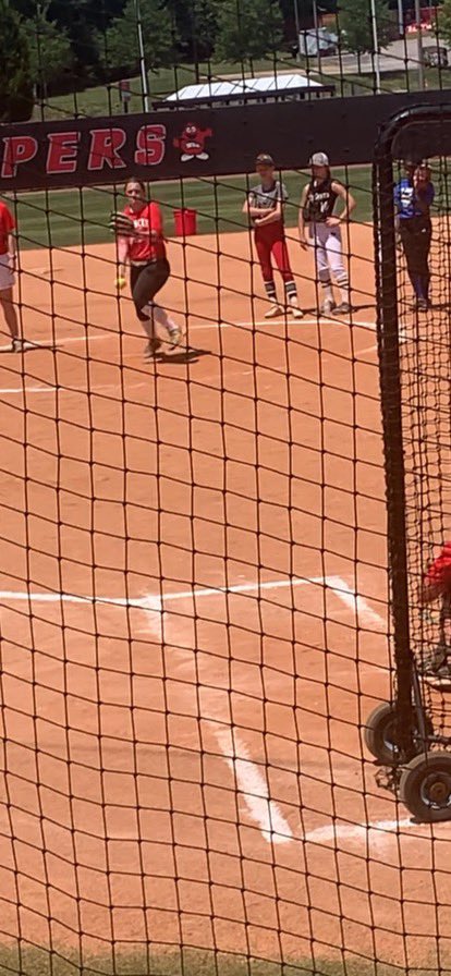 2025 P Addyson Graves and 2025 C Laynee Segers putting in work @ WKU pitching and catching camp today. Great camp and drills. <a href="/WKUSoftball/">WKU Softball</a>