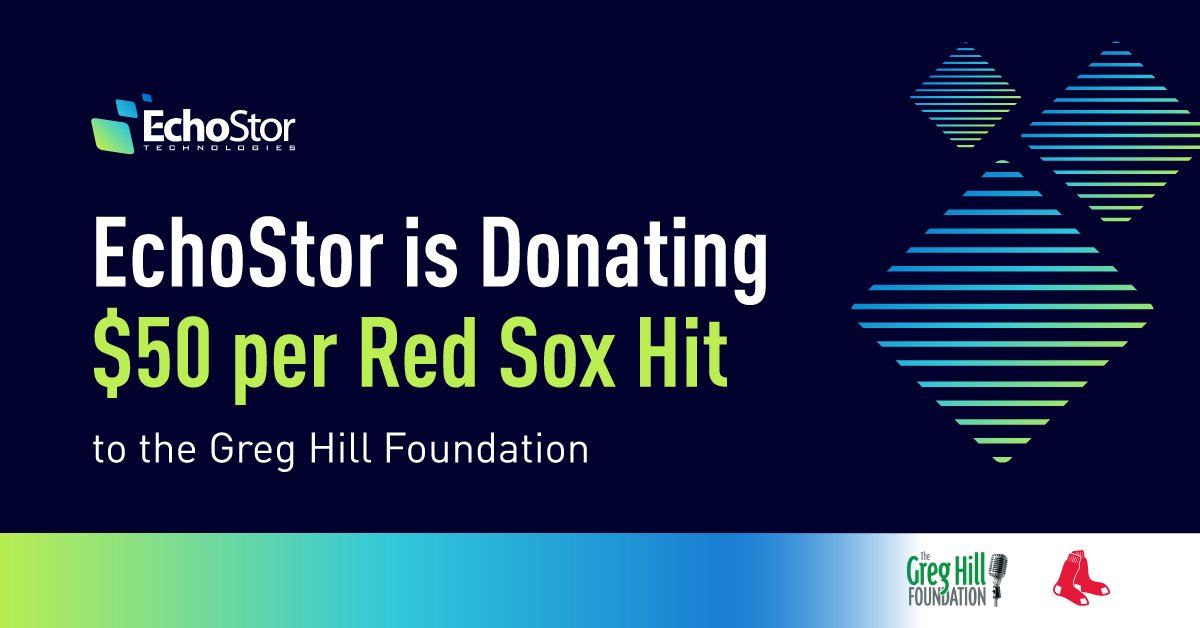 This month, <a href="/EchoStor/">EchoStor Tech.</a> will donate $50 to <a href="/GHillFoundation/">Greg Hill Foundation</a> for every Red Sox hit. @EchoDooley