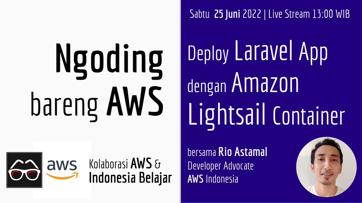 belajarIDN's tweet image. Live Workshop di akhir pekan ini akan membahas tahapan deployment aplikasi berbasis PHP Laravel dengan memanfaatkan Amazon Lightsail Containers. Dalam sesi ini ada 3 peserta yang akan melakukan Live Coding 😃☕️ youtu.be/NI0HgZ16cD0
#Laravel #Lightsail #Docker #PHP #AWS #Cloud