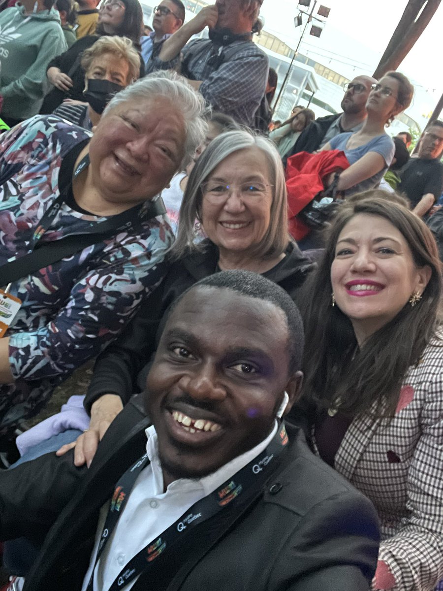 JoshuaOkyere6's tweet photo. Celebrating the festive evening of musical performances with our honourable @fdnPETF CEO @PascaleFournie4 and Fellows to crown the National Indigenous Peoples Day and the KWE festival.
#gratitude #CulturesBiggestNight https://t.co/gsfKsAOpj6