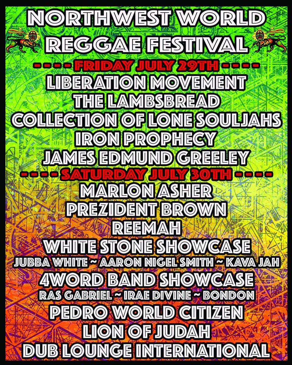 Performers by day
nwwrf.com for tickets and info