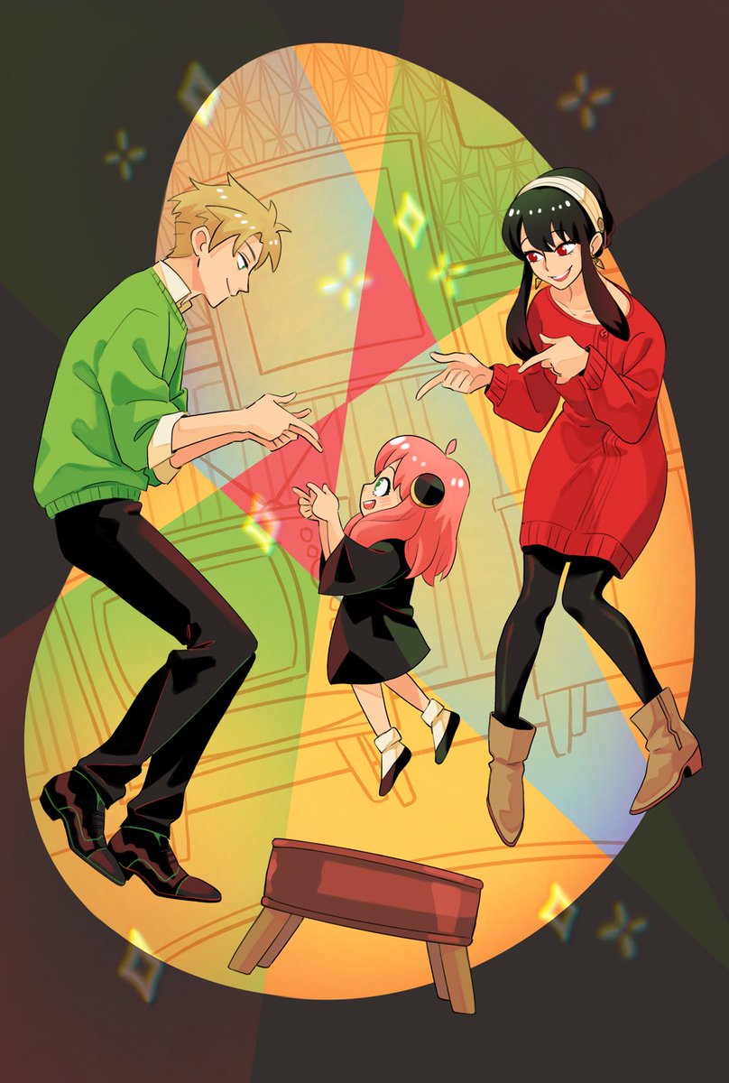 アーニャ(SPY×FAMILY) ,黄昏|ロイド・フォージャー(SPY×FAMILY) ,ヨル・フォージャー(SPY×FAMILY) 「caught up on spy x family, which is easi」|Σ(°ロ°) ginのイラスト