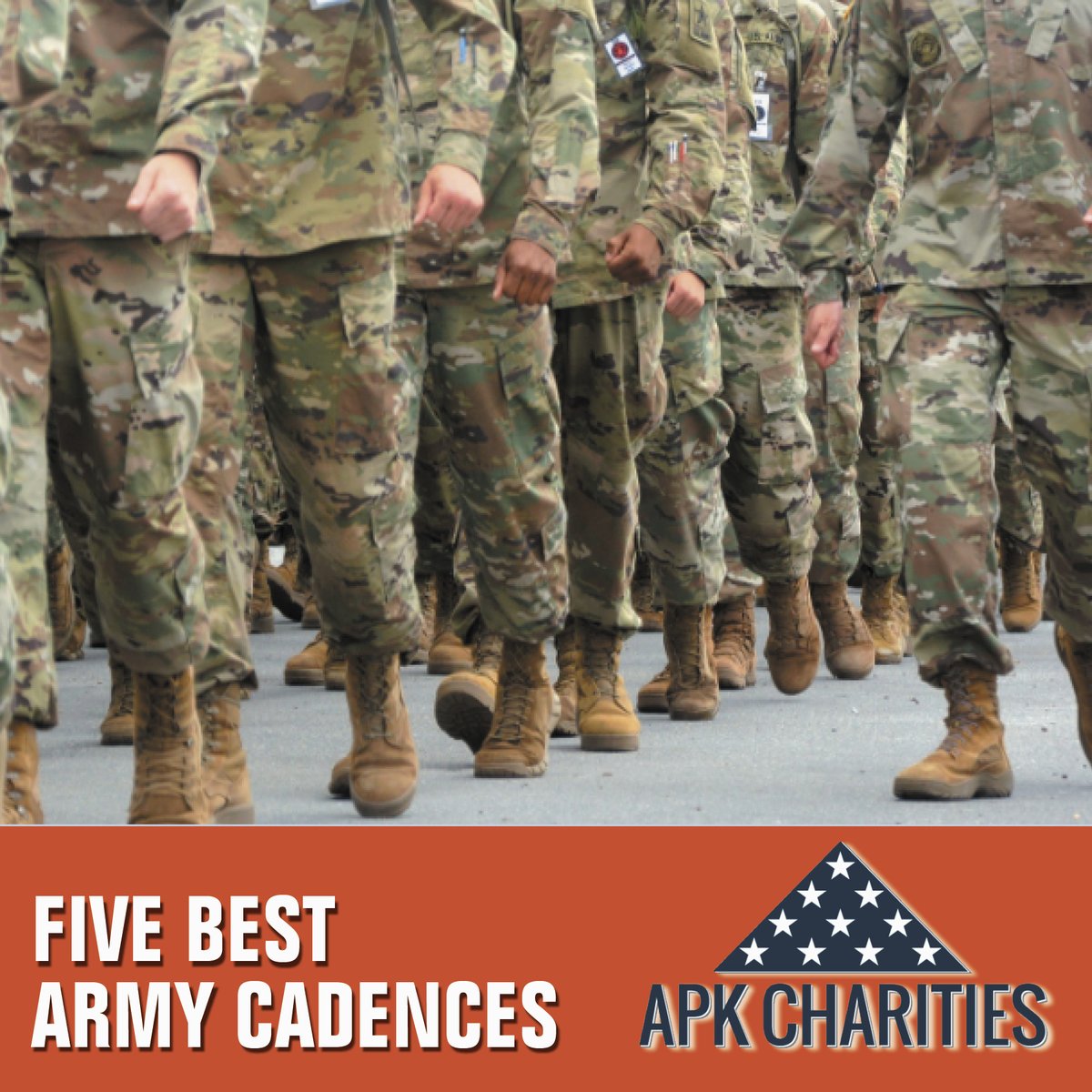 APKCharities's tweet photo. In the military, a cadence is a traditional call & response work song sung while running or marching. Singing a cadence helps soldiers keep their heads up, take deep breaths & exhale forcefully. Here are some of the best:
https://t.co/izBkIXxI6h
#veterans #military #supportavet https://t.co/klzWXfoqAb