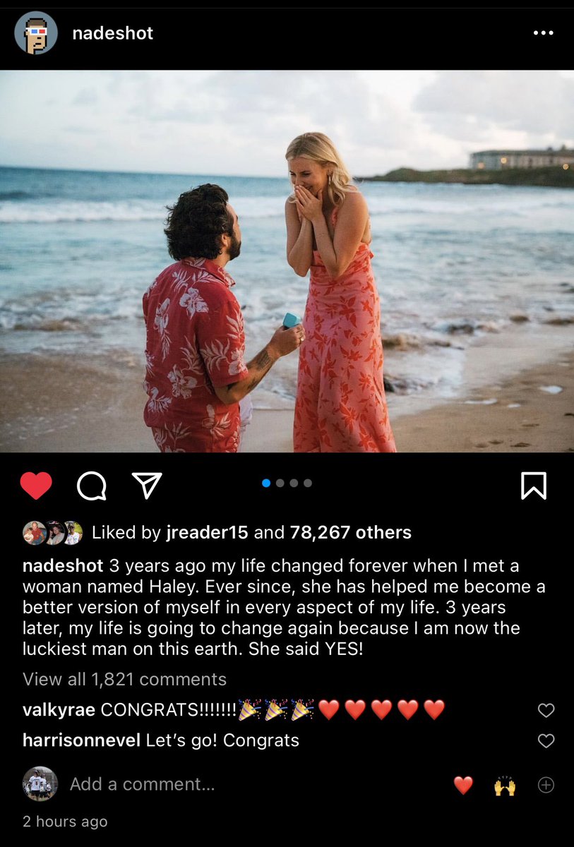 n8hanreader's tweet photo. Called it!!! Congrats @Nadeshot and @HaleyHey_ !! https://t.co/Z9fmsM0mUx