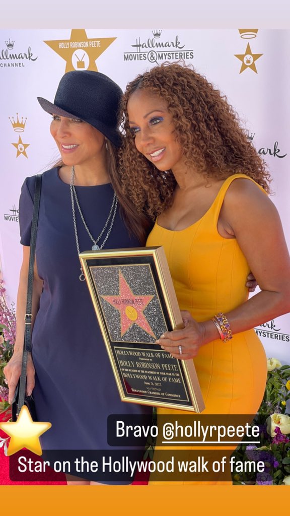 #HollyAndHallmark Congrats #HollyRobinsonPeete @hollyrpeete on your star on the #HollywoodWalkOfFame This after party thrown by Crown Media and her #Hallmark movie family. Tonight on @FOXLA at 10p her four successful decades in the biz