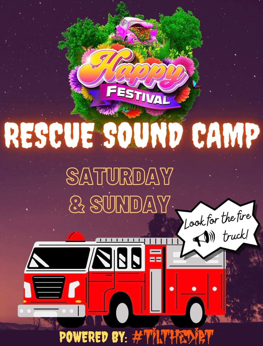 #HappyCampers due to Ozark 808 backing out of the festival, our friends over at #TilTheDirt are bringing in a Sound Camp on a Fire Truck to throw down all night! 🚒🔥🔥