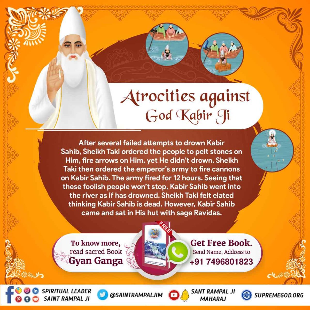 TheAnmolWorship's tweet photo. Gita Adhyay 2 Shloka 17 “Avinaashi, tu,tat,viddhi,yen,sarvam,idam,tatam,Vinaasham, avyyasya, asya, na, kashchit, kartum, arhati ||17 You should know Him to be indestructible/immortal from whom this whole visible world has pervaded.
#ImmortalGodKabir
Sant Rampal Ji Maharaj https://t.co/IpqSqGntCK