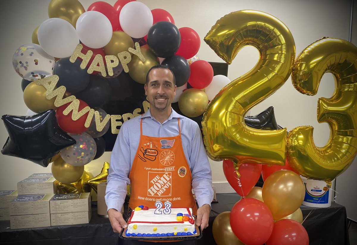 KingsbridgeTHD's tweet photo. It’s a pleasure to work with someone who knows how to make a friendly and inspiring work environment. Congratulations on your 23rd year anniversary!!! 🥳🎉🥳🎉 @MejutoAllen @THDLuisC @bjp84 @CourtneyMKorkow @Seanmchandler https://t.co/5hLj8t452n