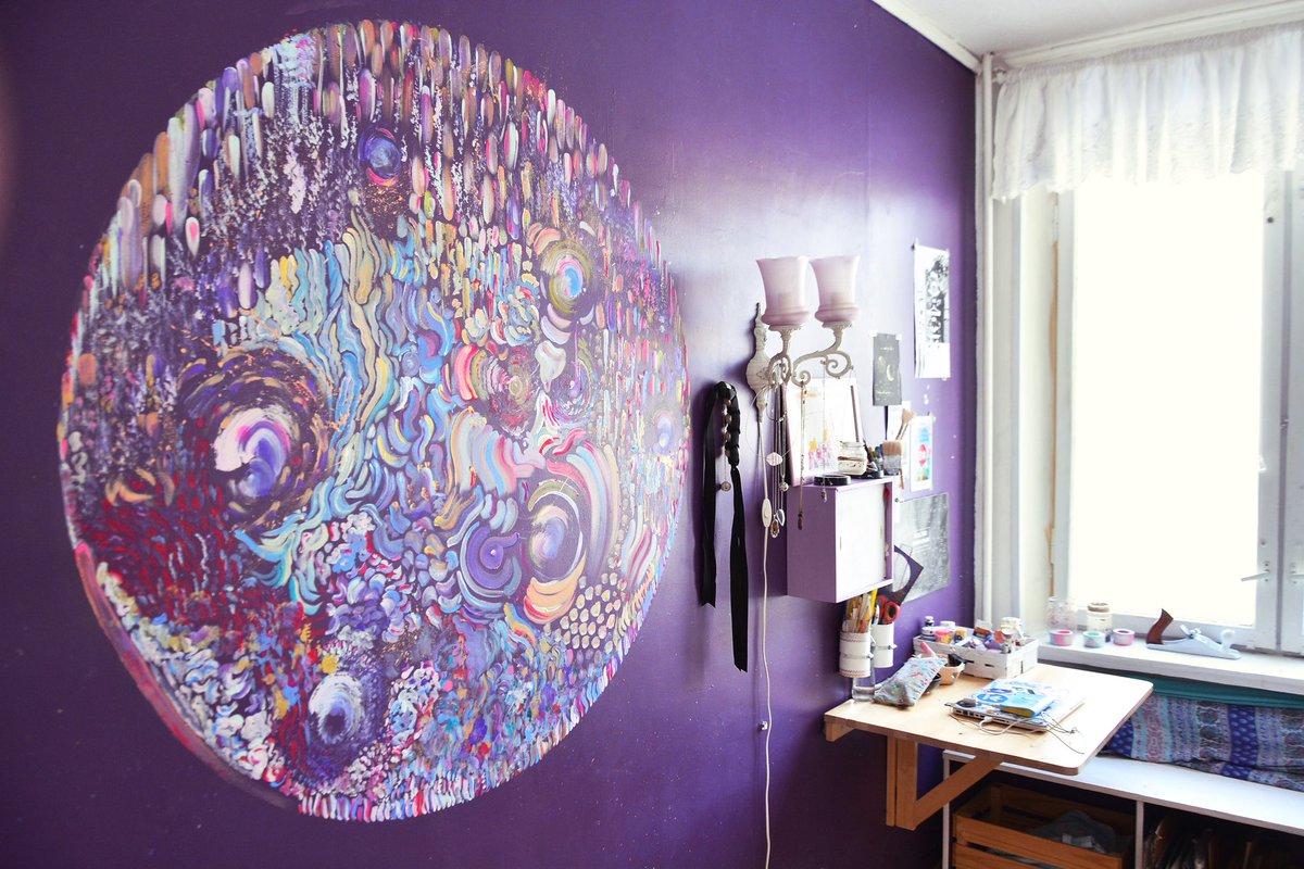 Snowferma's tweet photo. My art on the wall fo real • huge art Plänet • #snowferma_art • #artplanet #ArtistOnTwitter #wallart #ArtistaFemininaInternacional #abstractartwork #artiststudio #interiorart #artistsupport https://t.co/3M77qDL7ba