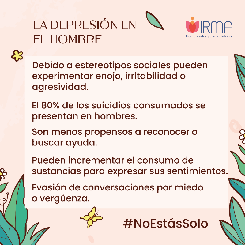 Hoy te hacemos un llamado a la empatía y a visibilizar la depresión en el hombre. Identificar y mostrar tus emociones no es una debilidad, buscar ayuda no es un fracaso, ser fuerte no significa permanecer en silencio.
#NoEstásSolo WhatsApp 55 5260 8859