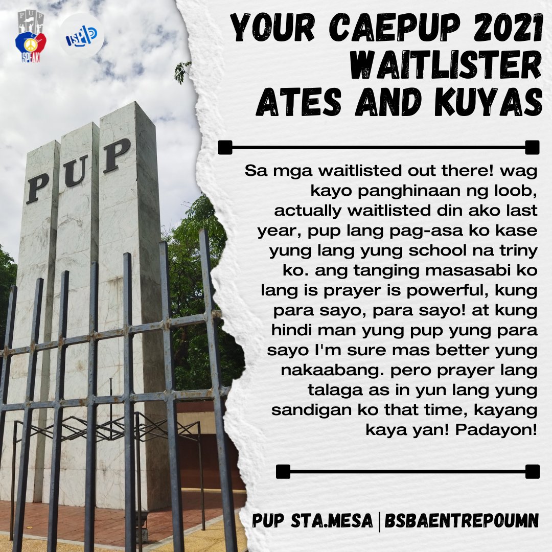 SPICPUP's tweet photo. Magsilbing inspirasyon sana sila sa inyo
#SPICC
#CAEPUP2022 https://t.co/i1TYNgklok