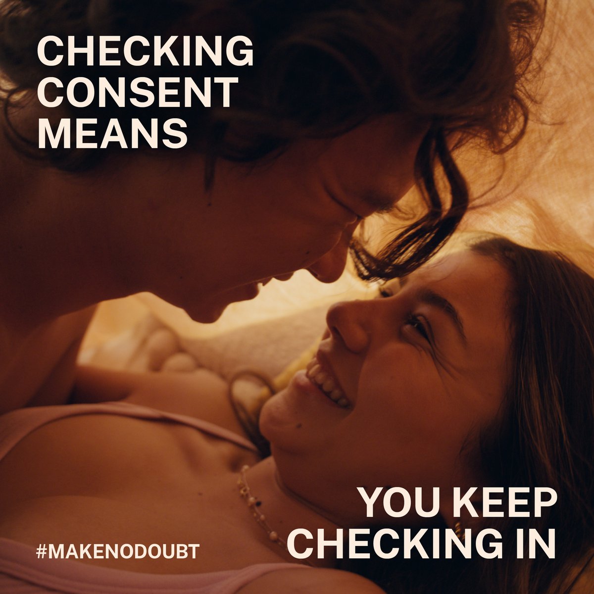 nswdcj's tweet photo. Consent is an ongoing conversation, not a one-off agreement.
Keep checking in to make sure your partner wants to keep going. If they change their mind, stop and respect their decision.
Check consent, every time. #makenodoubt
Find out more: https://t.co/FWp3sNrhct https://t.co/vMeptN6Pb8