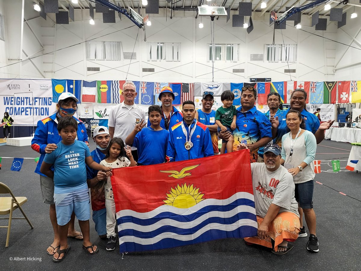 USEmbassySuva's tweet photo. 🏋️‍♂️ Congratulations, 🇰🇮 Ruben Katoatau on winning 🥇 Gold at the @NMPMG2022! Ruben won Gold in the Snatch (110kg) and Clean &amp; Jerk (135kg) for a Total of 245kg 💪 We join our friends in Kiribati in celebrating your win! 

#NorthernMarianas2022 #NMPMG2022 #PacificMiniGames https://t.co/a2itsY3oXB