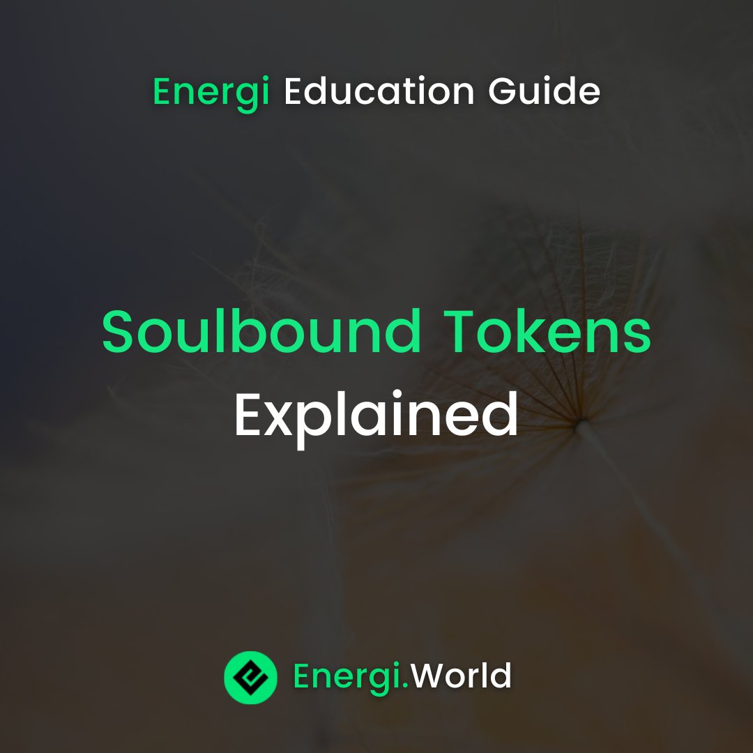 energi's tweet photo. Soulbound Tokens are non-transferable, non-financialized tokens tied to a unique profile proving verifiable achievements and commitments. https://t.co/KJYjW4O4Wf