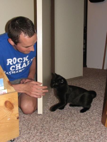 DanHartness's tweet photo. In 2006 my wife &amp; I saw @Stormof69 on Rock Star: Supernova and thought her name would fit a back cat perfectly. One year later we brought 8-week-old Storm into our home. This morning we had to say goodbye. She was spunky, was SO smart, and was so sweet (with us). We are crushed. https://t.co/SwcGeBlxtF