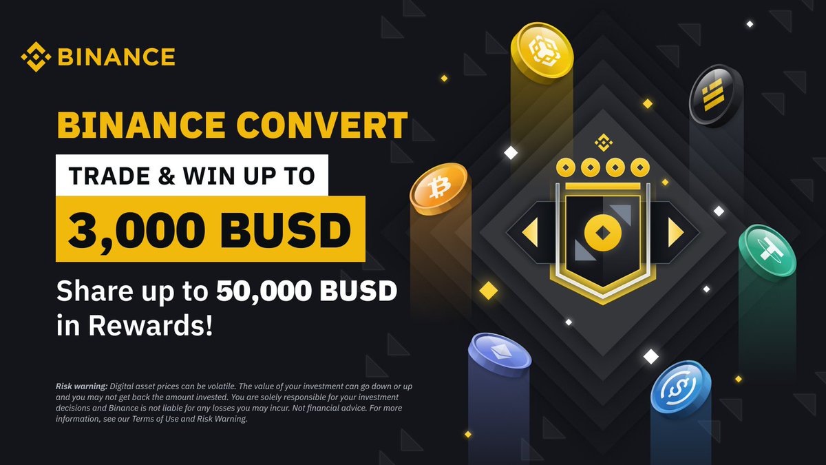 binance's tweet photo. #Binance Convert: Trade to share 50,000 $BUSD in rewards!

➡️ https://t.co/rvUZDZKwDz https://t.co/nfXs8P9rfe
