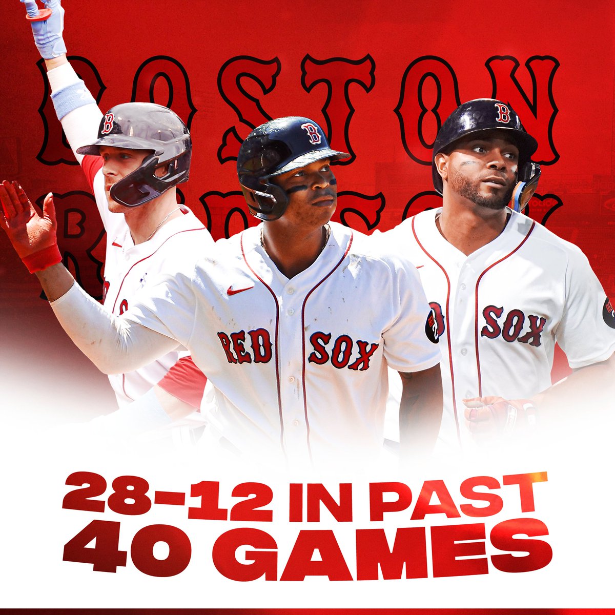 MLB's tweet image. Since a 10-19 start, the @RedSox have played .700 ball.