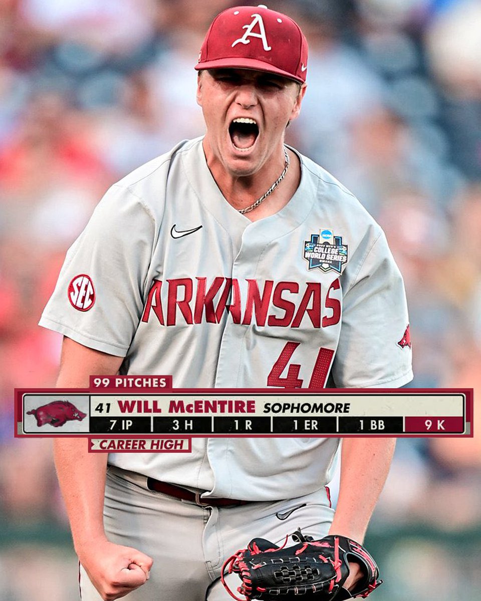 Will McEntire was dealing ♨️ <a href="/RazorbackBSB/">Arkansas Baseball</a>