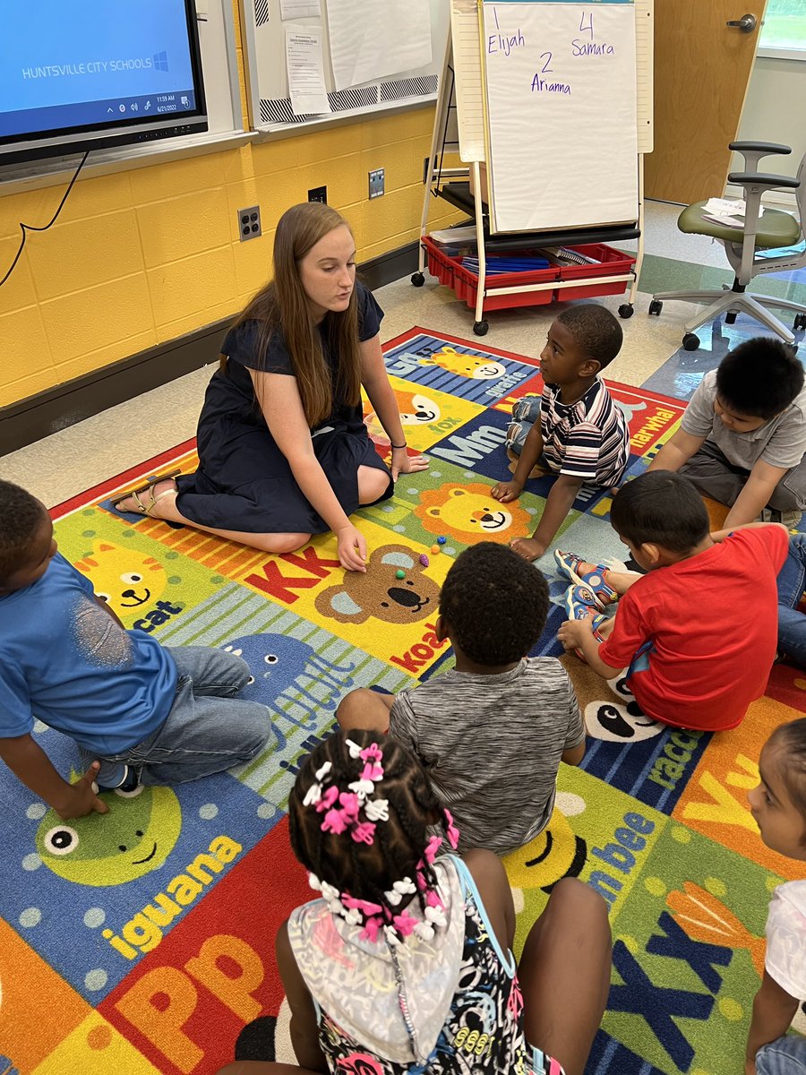 AP_MzScott's tweet photo. We had a great 1st day of Kindergarten Jumpstart!!! The students enjoyed doing Counting Collections. They learned letters and sounds. We are so excited to be learning new things. @DOCSFIVE @luther_elem @HSVk12 https://t.co/brU2dX68fP