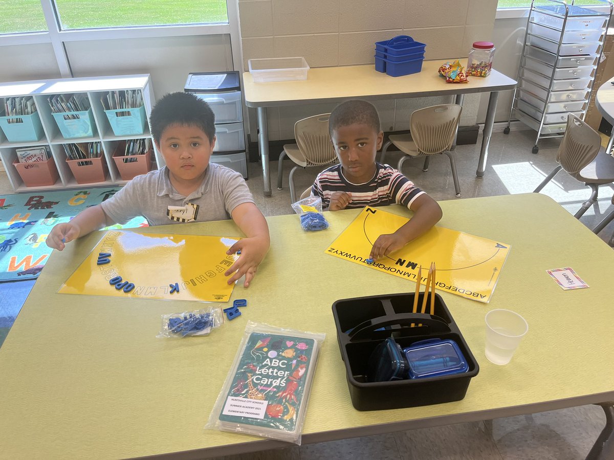 AP_MzScott's tweet photo. We had a great 1st day of Kindergarten Jumpstart!!! The students enjoyed doing Counting Collections. They learned letters and sounds. We are so excited to be learning new things. @DOCSFIVE @luther_elem @HSVk12 https://t.co/brU2dX68fP
