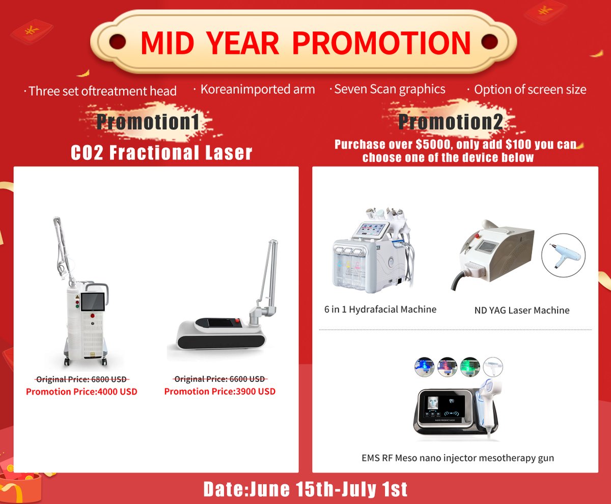 🔥🔥🔥
𝐌𝐈𝐃 𝐘𝐄𝐀𝐑 𝐏𝐑𝐎𝐌𝐎𝐓𝐈𝐎𝐍 !!!
CO2 Fractional Laser Machine
More derails for machine contact WhatsAPP: +8615560176897
.
.
.
.
#co2fractional #co2fractionallaser #fractionallaser