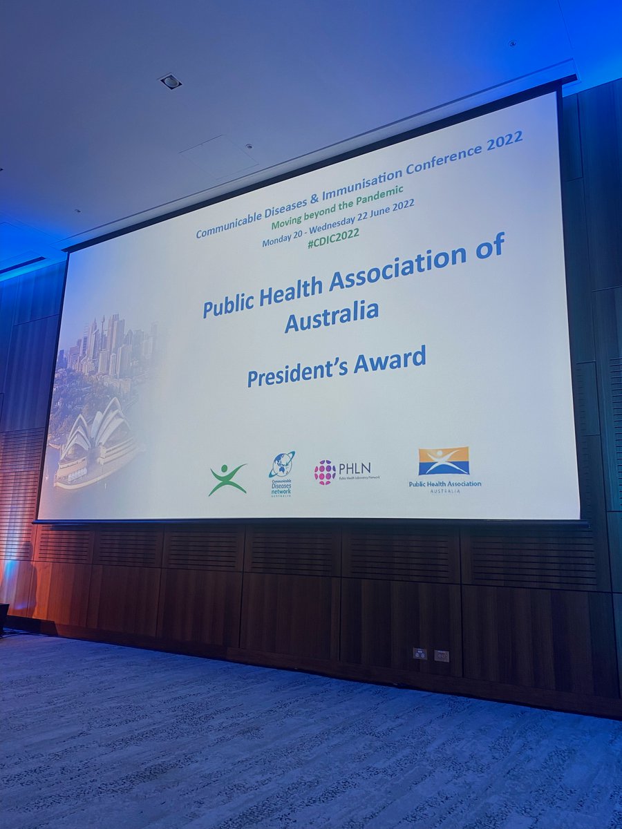 NCIRS's tweet photo. Congratulations to our Director, Professor Kristine Macartney, for receiving the PHAA President's Award in recognition of her outstanding contributions to #publichealth. Kristine and her co-chair @KirkMartyn were both recognised for their efforts towards organising the #CDIC2022 https://t.co/TqUYqJEdej