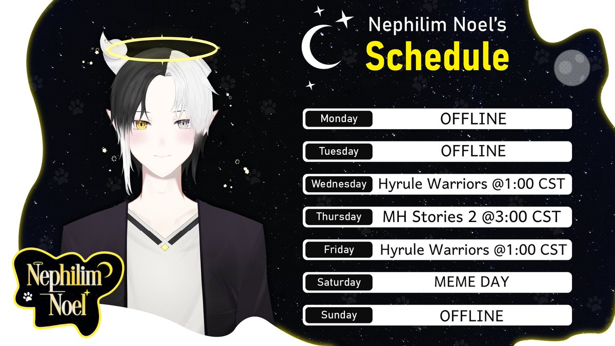 NephilimNoel's tweet photo. Weekly Schedule & Tags◢
✰ June 20 - June 26
ꕤ LIVE: # - #nephiligen
ꕤ ART: # - #nephillusts
✰ 🖤 MEMES!!??🤍
#Vtubers #ENVtubers #dokidokilive https://t.co/4FC9teVoHZ