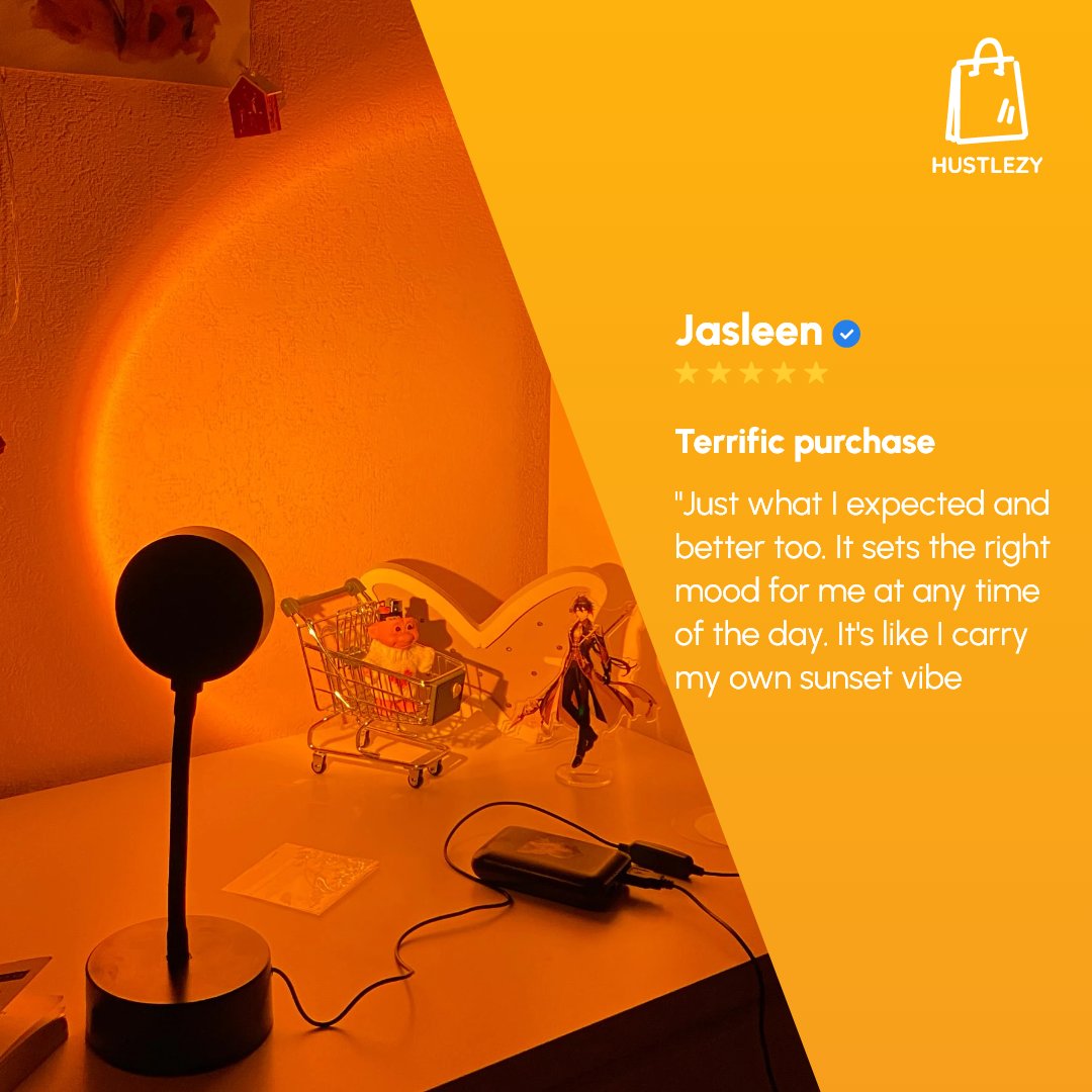 Dhustlezy's tweet photo. Sunset lamp has always been our prodigy🤗. Tell us your favorite Hustlezy product in the comment section.

#hustlezy #Hustlezysun  #sunsetlamp #sunsetprojector #sunsetphotography #sunsetlampindia #prodigy https://t.co/u8xGJaegKK