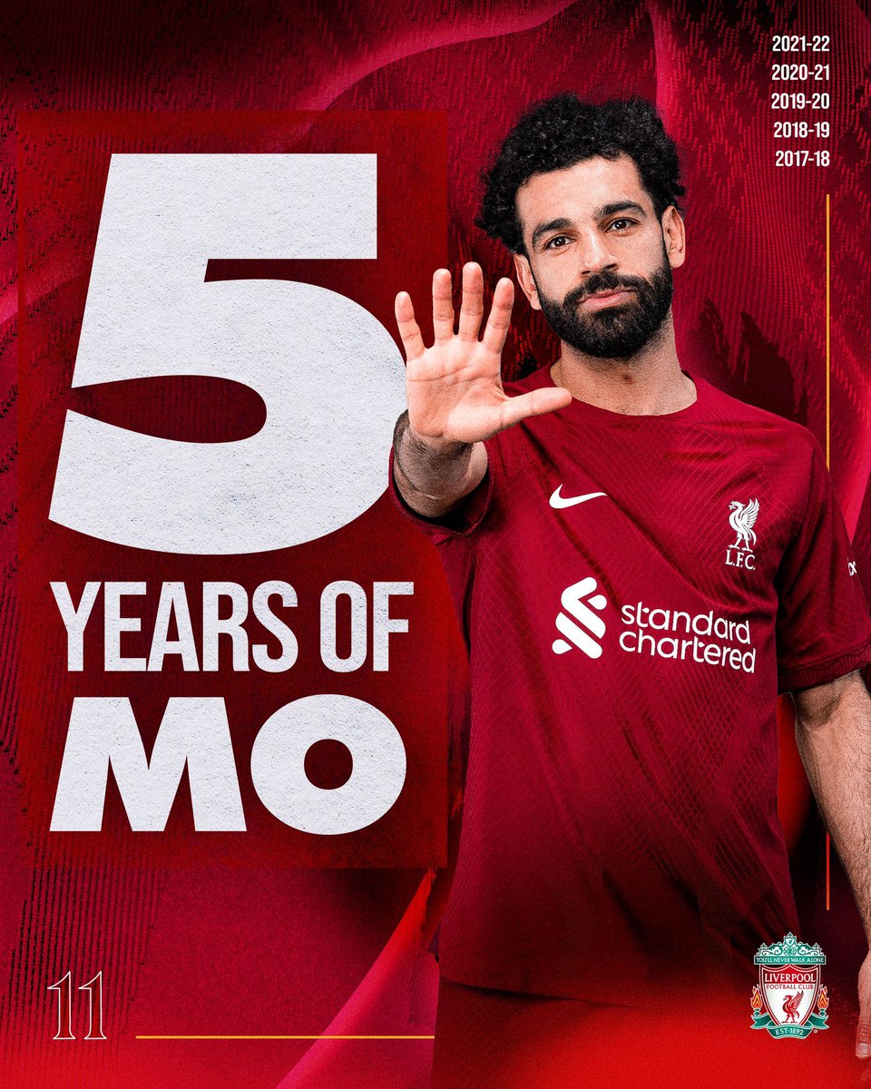 Five years of @MoSalah 💫 Countless records broken, six trophies won and plenty of individual accolades along the way 🇪🇬👑 What a player.