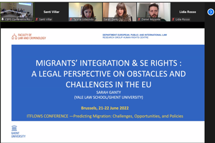 ITFLOWS1's tweet photo. The second working day of the ITFLOWS Policy Conference is now starting. @ce_boland, from @UABBarcelona is moderating the 4th Workshop: “Asylum seeker, refugee and migrant socio-economic rights and integration in the EU”. Stay tuned! . #migrations #EuropeanUnion #Asylum #Refugees https://t.co/VbJ0wpvFaA