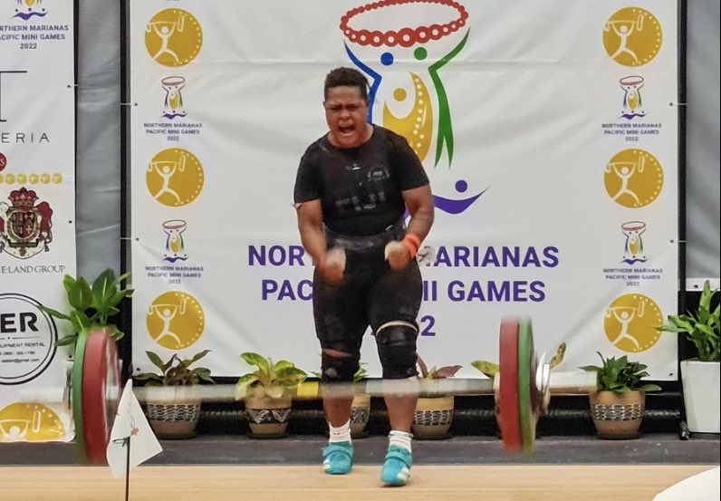 joekotobalavu's tweet photo. Fiji’s weightlifter Apolonia Vaivai has bagged Fiji’s first #Gold medal, edging out Australia in a close contest in the women’s 76kg snatch competition at the 2022 #PacificMiniGames Games currently underway in the Northern Marianas.

#FijiNews #TeamFiji https://t.co/8zf8Vhl02f
