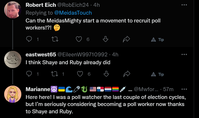 Sablicorne1's tweet photo. "Poll workers"... Thank God it certainly totally absolutely isn'taboutstealingOHno! @GOP @ScottPresler #VoteRed #VoteRed2022 #VoteRedIn2022 #VoteRed2022and2024 #WalkAway #DomesticElectionInterference #TRUMP2024 #TRUMP2024ToSaveAmerica https://t.co/x5JTBehJqU