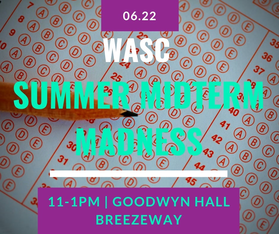 Come by the Goodwyn Hall Breezeway today, Wednesday, June 22nd from 11-1. We will have our success advisor handing out midterm success tips as well as tutors on site to help with any last minute preparation.  Snacks will be available!! #aumwasc #tutoring  #studentsuccess