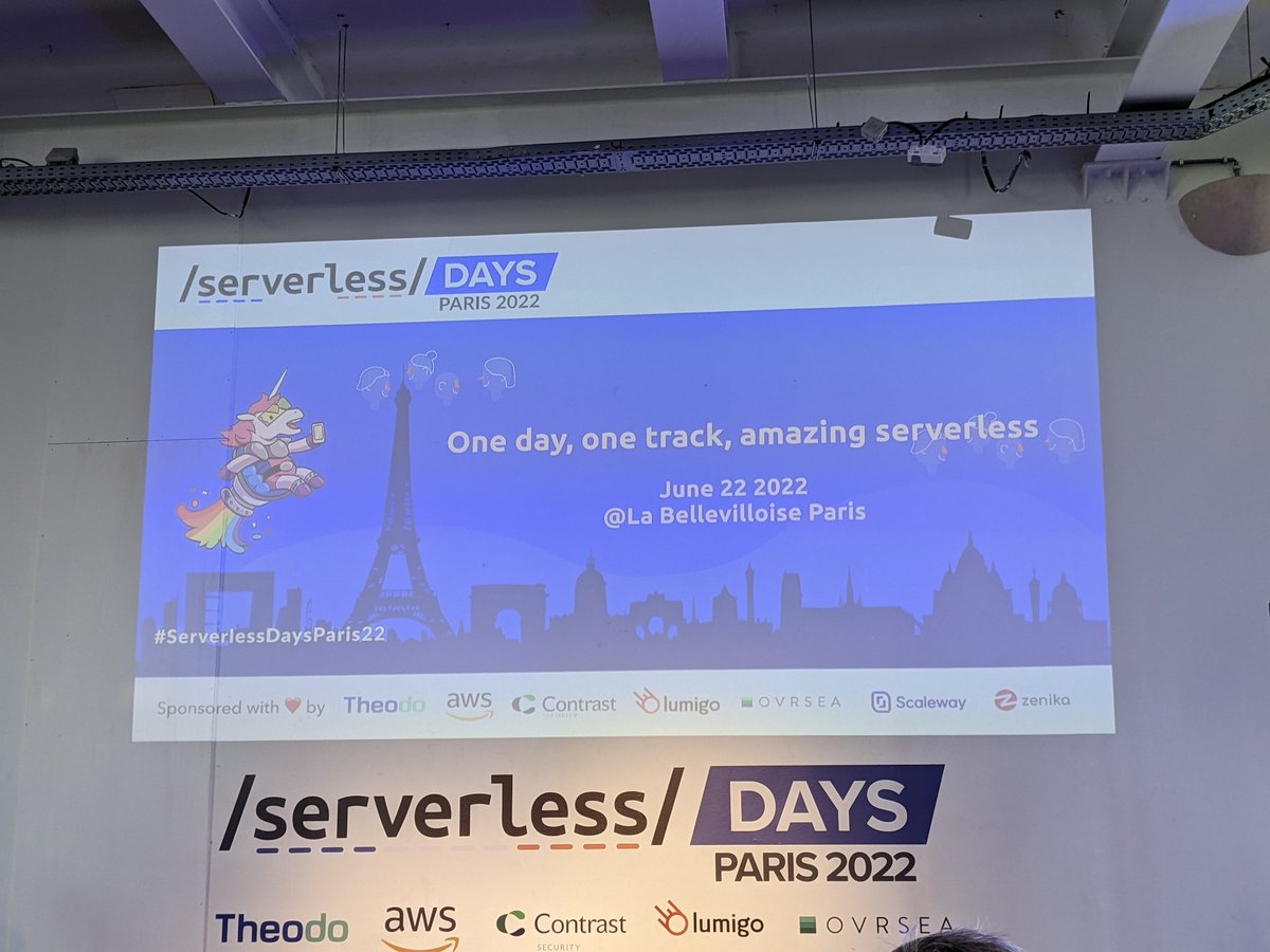 o_lemaitre's tweet photo. I haven't tweeted for such a while (more than 2 years) since I mostly tweet from physical conferences ! I'am very happy to tweet again from #serverlessday #paris @ServerlessParis partly sponsored by @awscloud !! https://t.co/O7lkU5egPX