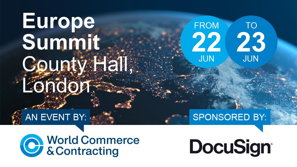 DocusignUK's tweet photo. DocuSign is a proud sponsor of the @worldcc_ Europe Summit taking place in London this week.๐ Our team is excited to discuss the current state and future of digital contract transformation. ๐โก๐ป #CLM #DocusignCLM https://t.co/zQ8owsFzwI