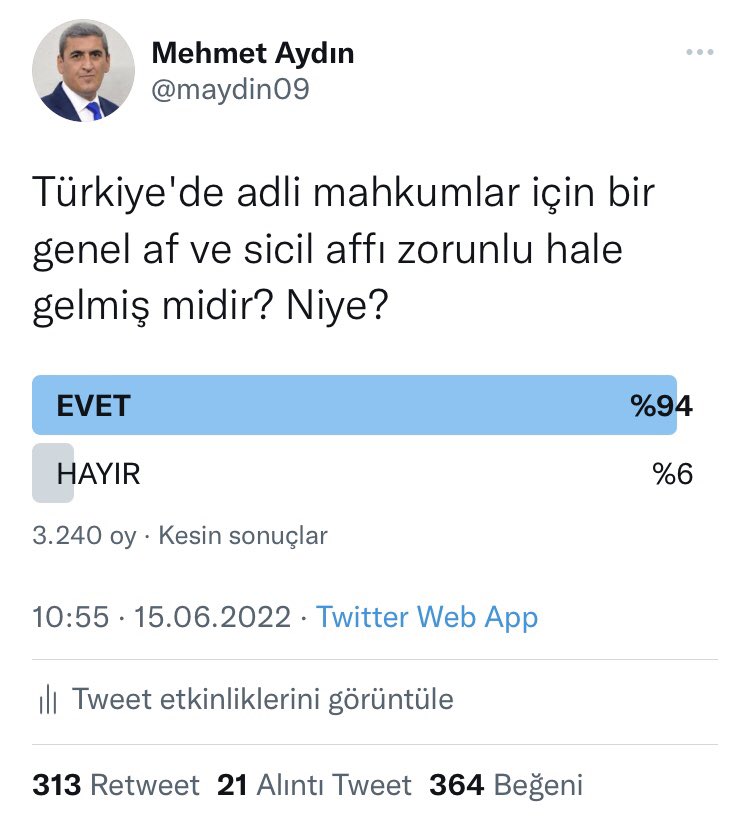 Mehmet Aydın tweet media