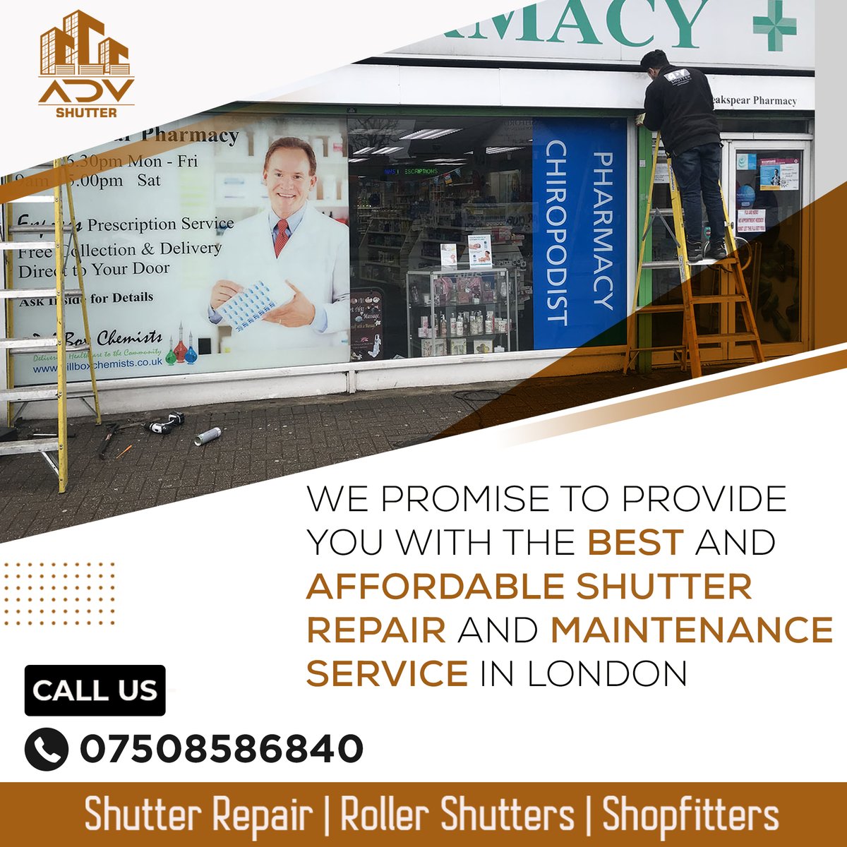 adv_ltd's tweet photo. We promise to provide you with the best and affordable shutter repair and maintenance service in London.
Call us now!!!
https://t.co/tWWJKrvQzG
#shutterrepairs #shuttermaintenance #shopfitters #london #unitedkingdom #advshutter #Rollershutterrepair #Shutterrepair https://t.co/JK9lg4nrhE