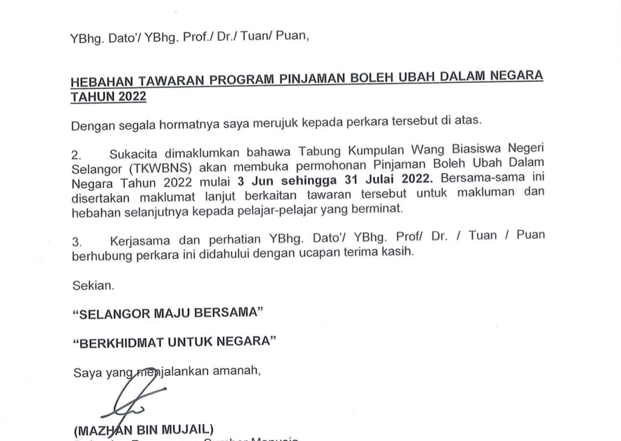 tabung kumpulan wang biasiswa negeri selangor