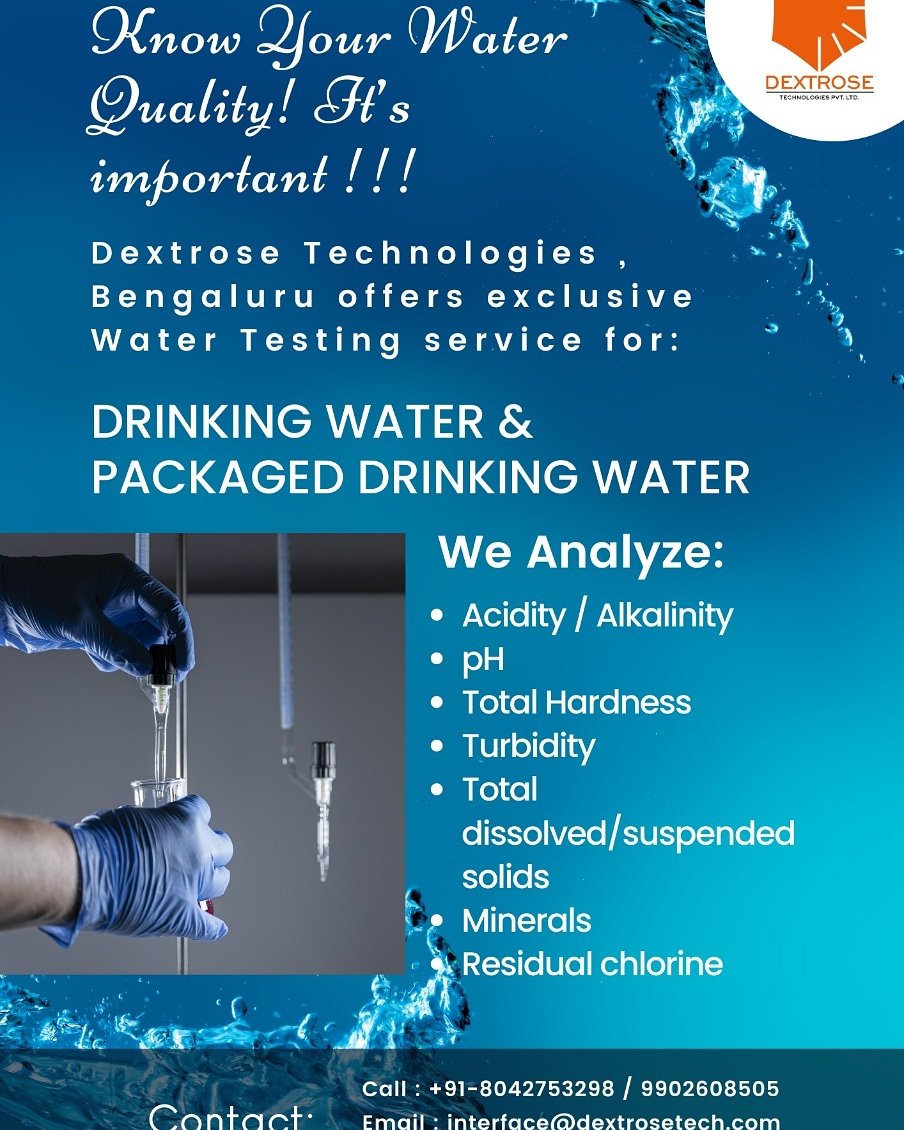 Aravind39758402's tweet image. Dextrose technologies provides water testing for house holds, drinking water, portable water, effluent treated water.

#dextrosetechnologies #WaterTesting #watertest #fooodtesting #ayurvedictesting #biotechnology_science #ayurvedic #BacterialDiseases #kengeri #bangalore