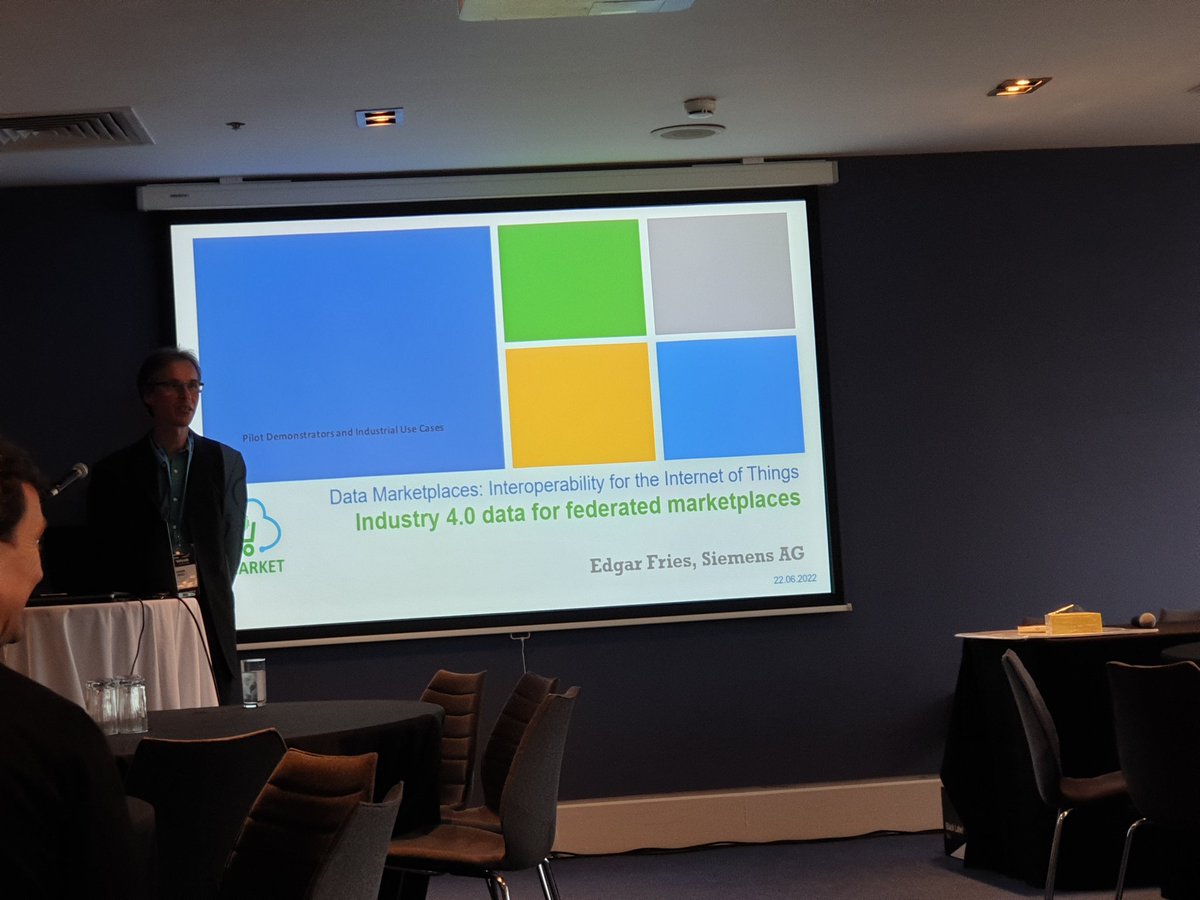 rodgerlea's tweet photo. At #IoTWeek2022, looking at data marketplaces. Edgar is talking about  #industry40 but applicable to #SmartCities https://t.co/EvO6ZpVNyk