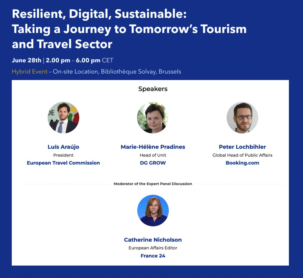 🤔What will be the role of digital tools in achieving tourism’s #twintransition? 
Our Head of Public Affairs, P. Lochbihler will join a stellar panel with Luís Araújo @ETC_Corporate, Marie-Hélène Pradines @EU_Growth & @ACatInParis to tackle this question
tourism-transition.eu
