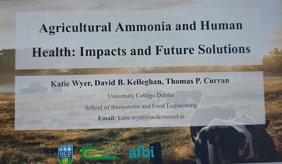 Enjoyed getting to present some of my #PhD research yesterday at #Environ2022 in @UlsterUni 🐄🌱🫁 Thanks for having me and listening to all things #Ammonia related 
.
.
#PhDLife #HumanHealth #AmmoniaEmissions @ESAI_Environ