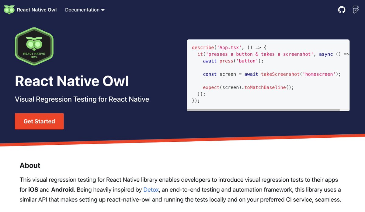 sebastienlorber's tweet image. 🧵 React Native Owl 1.0 by @kadikraman @manosim_ @ceceppa @robwalkerco
 
Visual regression testing in React Native, reaching v1.0 milestone 👏

github.com/FormidableLabs…