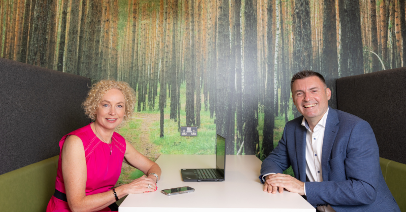 SIROIreland's tweet photo. Give communities access to world class connectivity &amp; work from anywhere becomes possible. SIRO CEO John Keaney and Vodafone Ireland CEO Anne O' Leary commenting on the next phase of the @VodafoneIreland, SIRO GigaBitHub Initiative. 

@ESBGroup @connectedhubs @DeptRCD