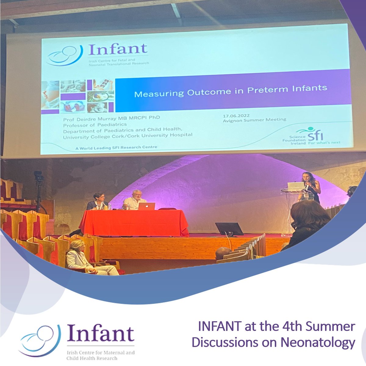 infantcentre's tweet photo. 📣@infantcentre at The 4th Summer Discussions on Neonatology:
📍Avignon, France
🗣 Invited speaker Professor Deirdre Murray presents:
💡 'Measuring Outcome in Preterm Infants'
#NeonatalResearch #OutcomeResearch #UCCResearch @NeoProvence @demurray #UCC https://t.co/Jqnem2Pv0U