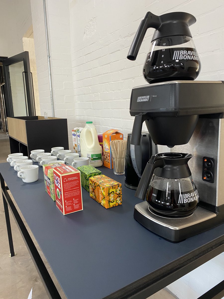 IntrotweetUK's tweet photo. We’re all set up &amp; ready to go at The Collar Factory here in #Taunton to run our ever-popular #TweetOverCoffee event! This time we’re proud to be supporting @Promiseworks &amp; the amazing work they do in the local community. 💙 #TheIntrotweetWay https://t.co/536yMh3ATj