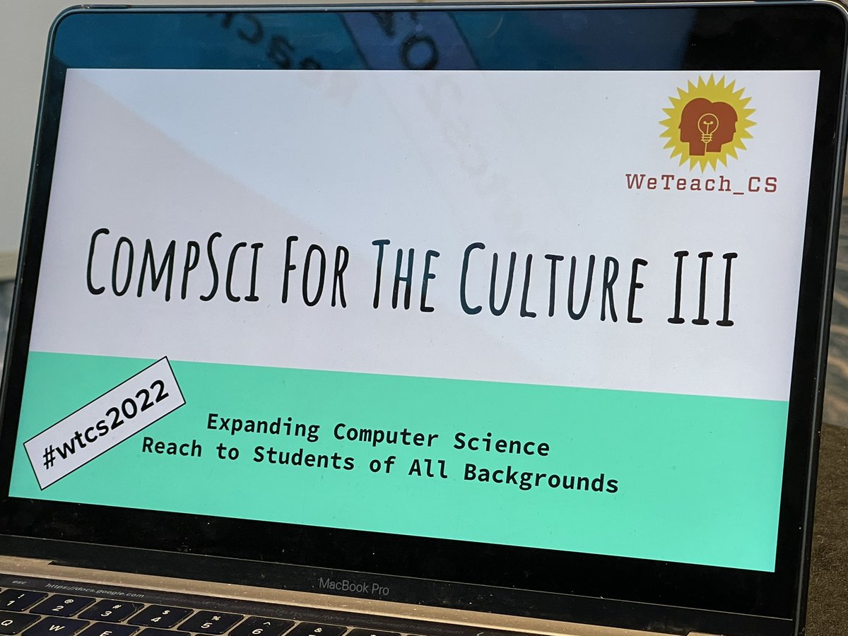 iamshendy_'s tweet photo. News You Can Use🍎🍏🍎🍏 CompSci for the Culture III - Expanding Computer Science Reach to Students of All Backgrounds #WTCS2022 @weteachcs @mathematic_AL @aminmlalani @leolin_bowen @SVicGlass #equity #access #representation #inclusion #exposure #cs4all #cs4tx https://t.co/alDJpibqdt
