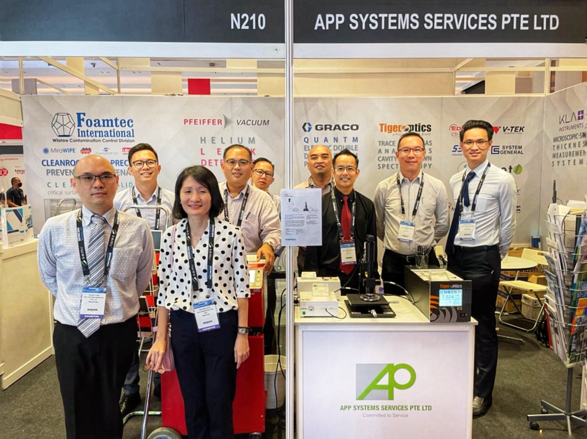 app_systems's tweet photo. Part of our team at SEMICON SEA currently taking place in Penang. We are located at booth N210 in the Singapore Pavilion!

Proud to feature partners Foamtec, @lauda_de @PfeifferVacuum @GracoInc @KLAcorp @Filmetrics @ProcessInsights amongst others.

See you at #semiconsea2022! https://t.co/8jm6SDz2yj